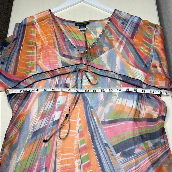 Boston Proper 100% Silk Sheer V Neck Blouse with V Neck Camisole Top Size 12 - Picture 12 of 16